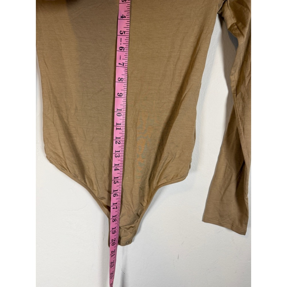 Revolve Enza Costa Long Sleeve Scoop Neck Bodysuit Tan XS - Picture 7 of 8